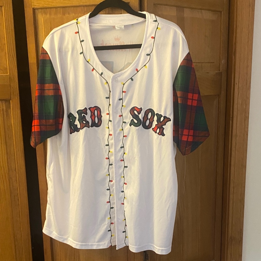 Hallmark Red Sox Festive Plaid Sleeve Jersey